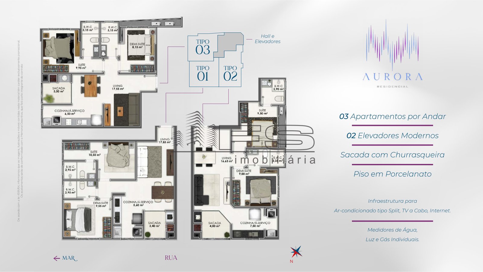 V4974 - Aurora Residence, 2 dormitórios, Morretes, Itapema, SC.