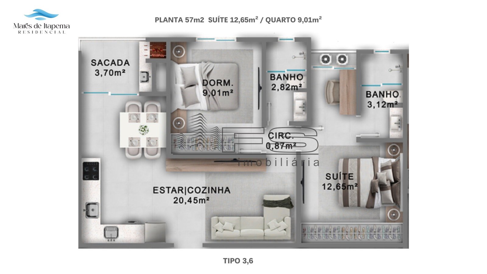 V5008 - Mares de Itapema, 2 dormitórios, Morretes, Itapema.